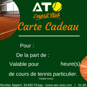 Carte cadeau Cours individuel tennis